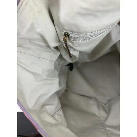 *Flawed Fossil Multicolor Geo Dot Print Coated Satchel Tote Bag Zip Top w/ Strap - Picture 16 of 16